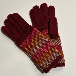 Layered Colorful Knit Sweater Gloves/fingerless gloves set